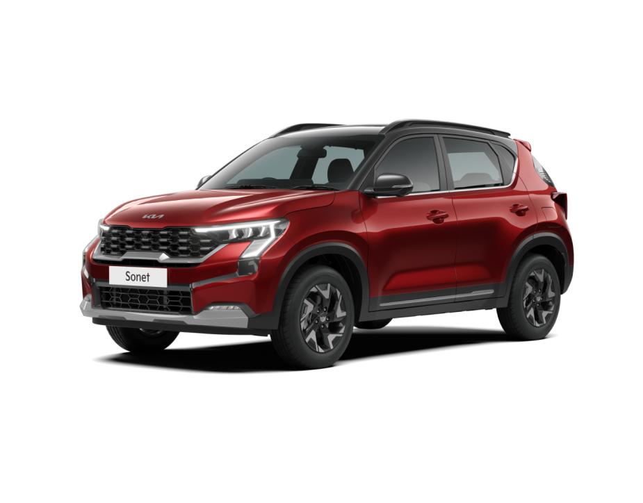 Kia Sonet G1.2 5MT HTE P - Intense Red + Aurora Black Pearl