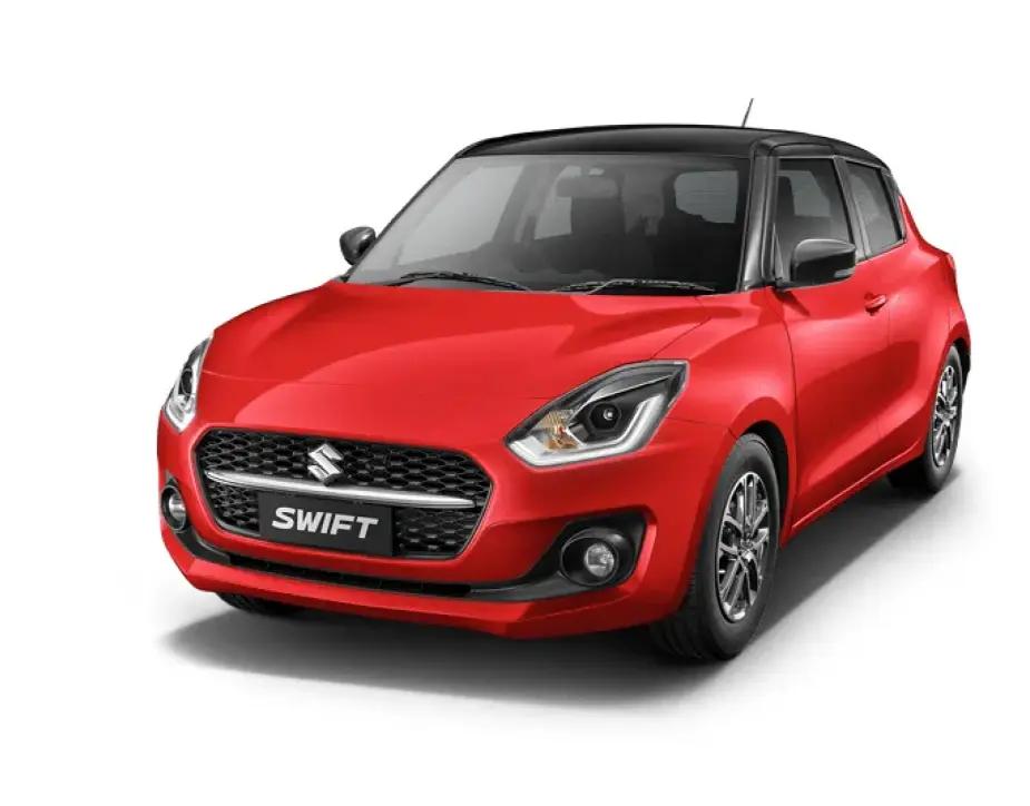 Maruti Suzuki Swift 2023-2024 ZXI+ 1.2L 5MT DT - Solid Fire Red with Pearl Midnight Black