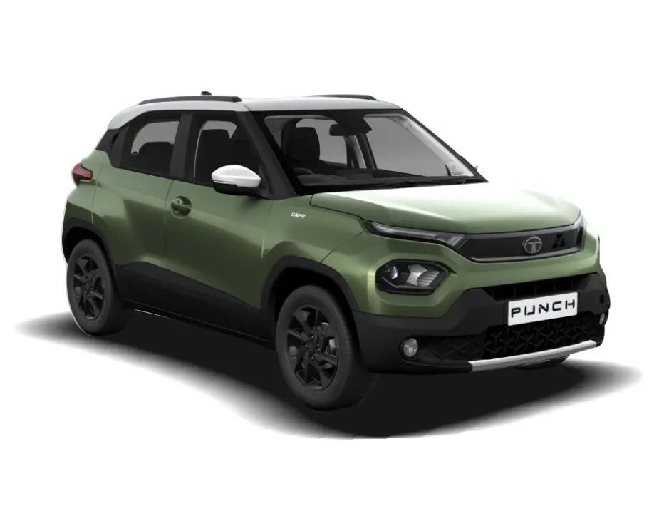 Tata Punch 2021-2026 Creative + S Camo Edition AMT - Seaweed Green With White Roof