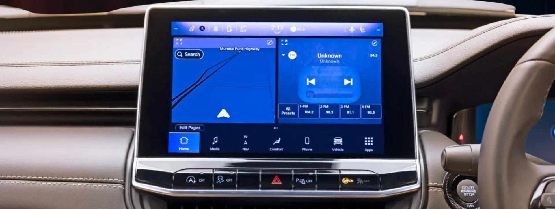 Jeep Compass Infotainment System Main Menu