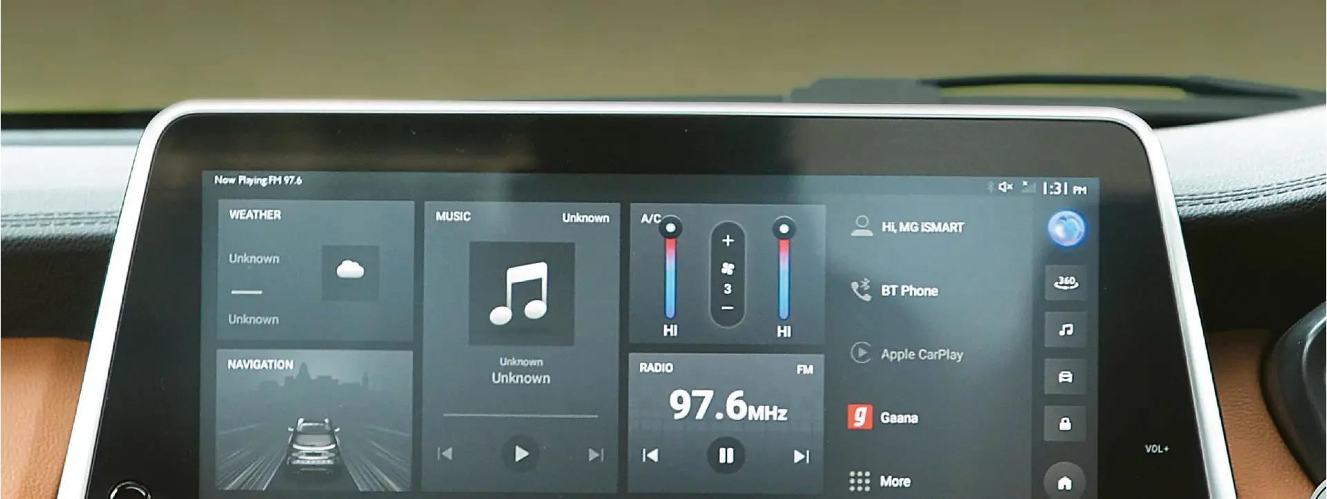 Morris Garages Gloster Infotainment System