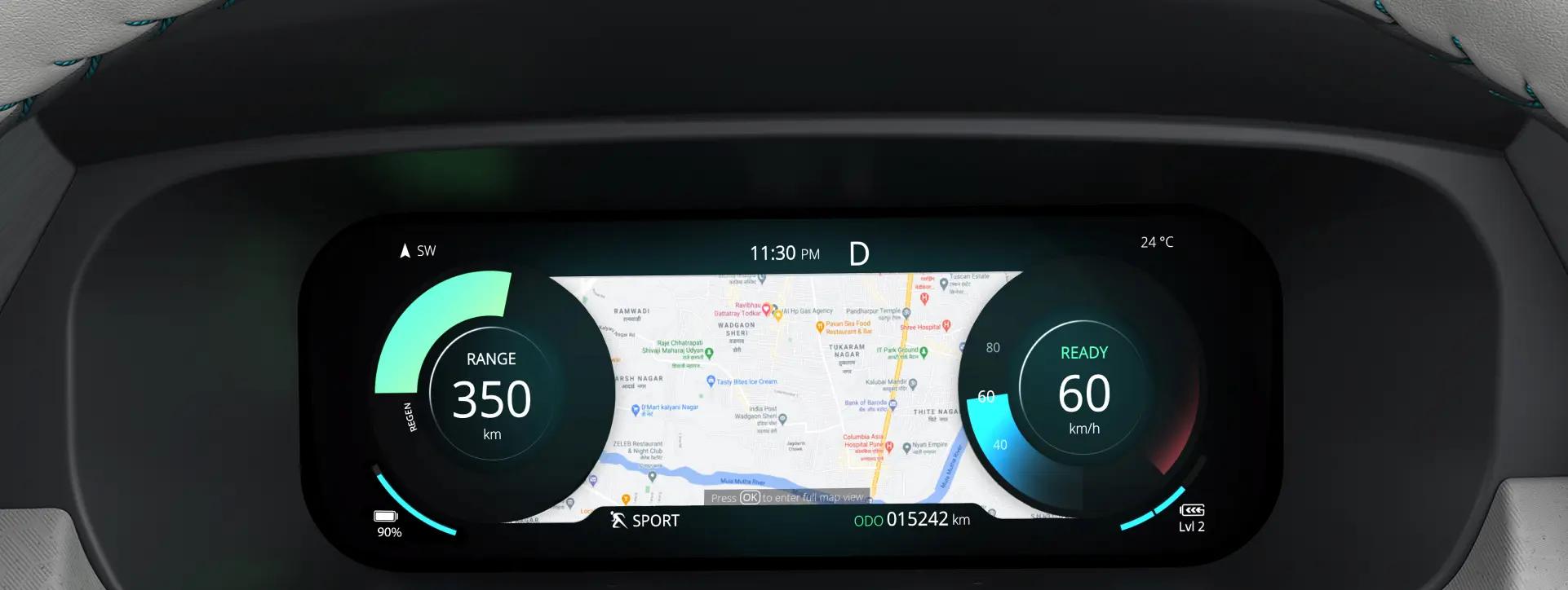 Tata Punch EV Instrument Cluster