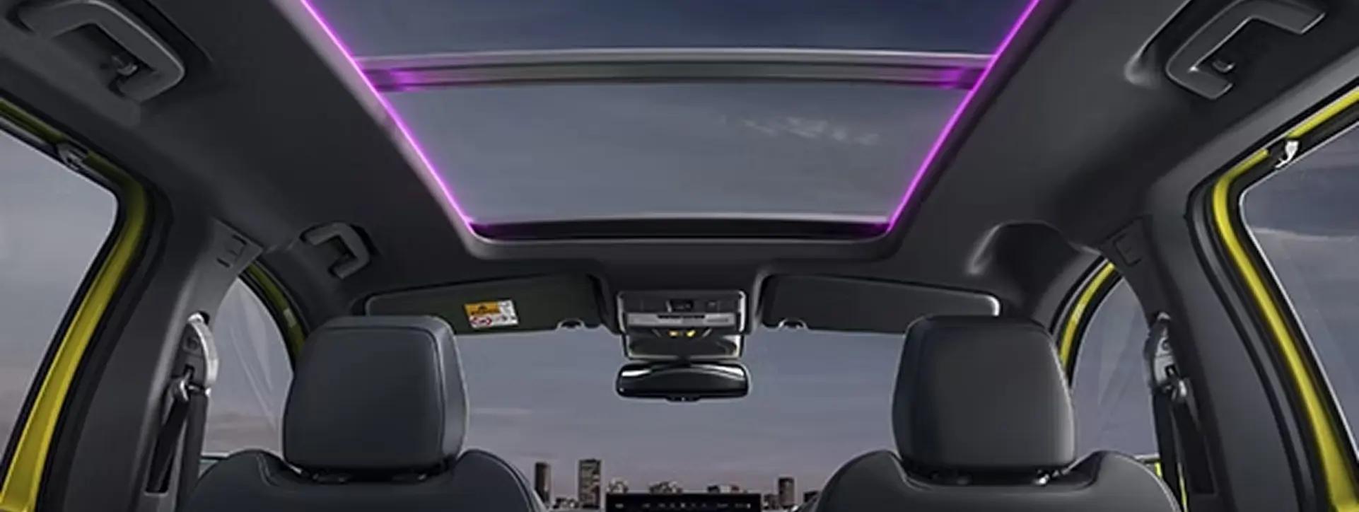 Tata Harrier Voice-Assisted Panoramic Sunroof With Mood Lighting