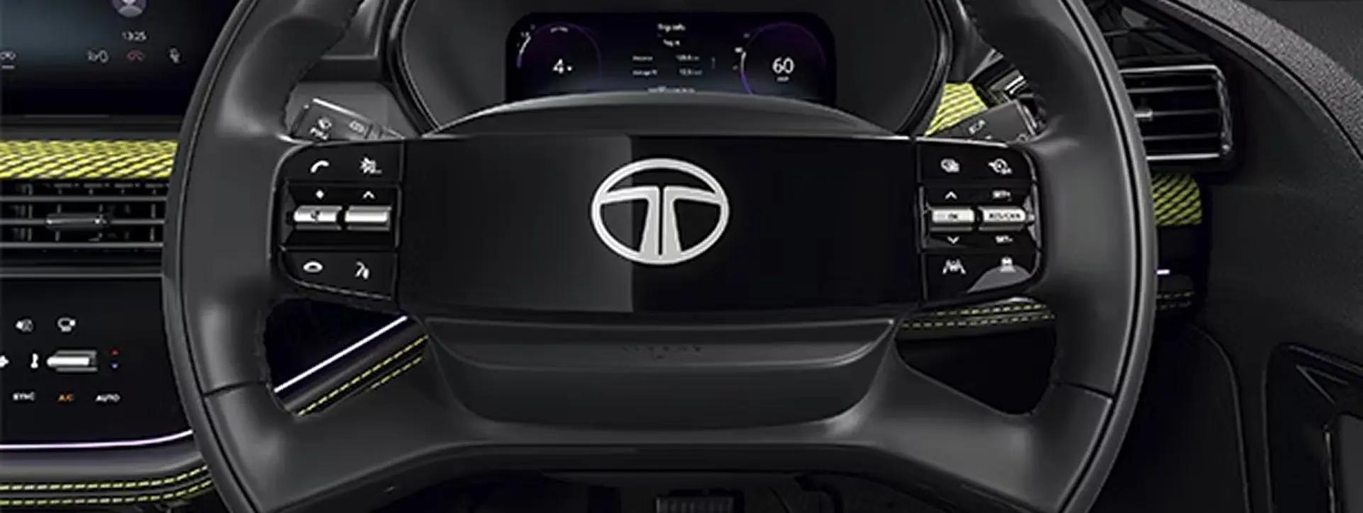 Tata Harrier Digital Steering Wheel with Illuminated Logo