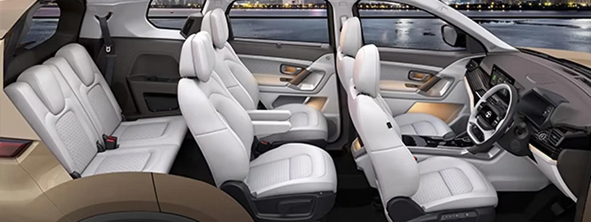 Tata Safari White & Brown Interior Theme