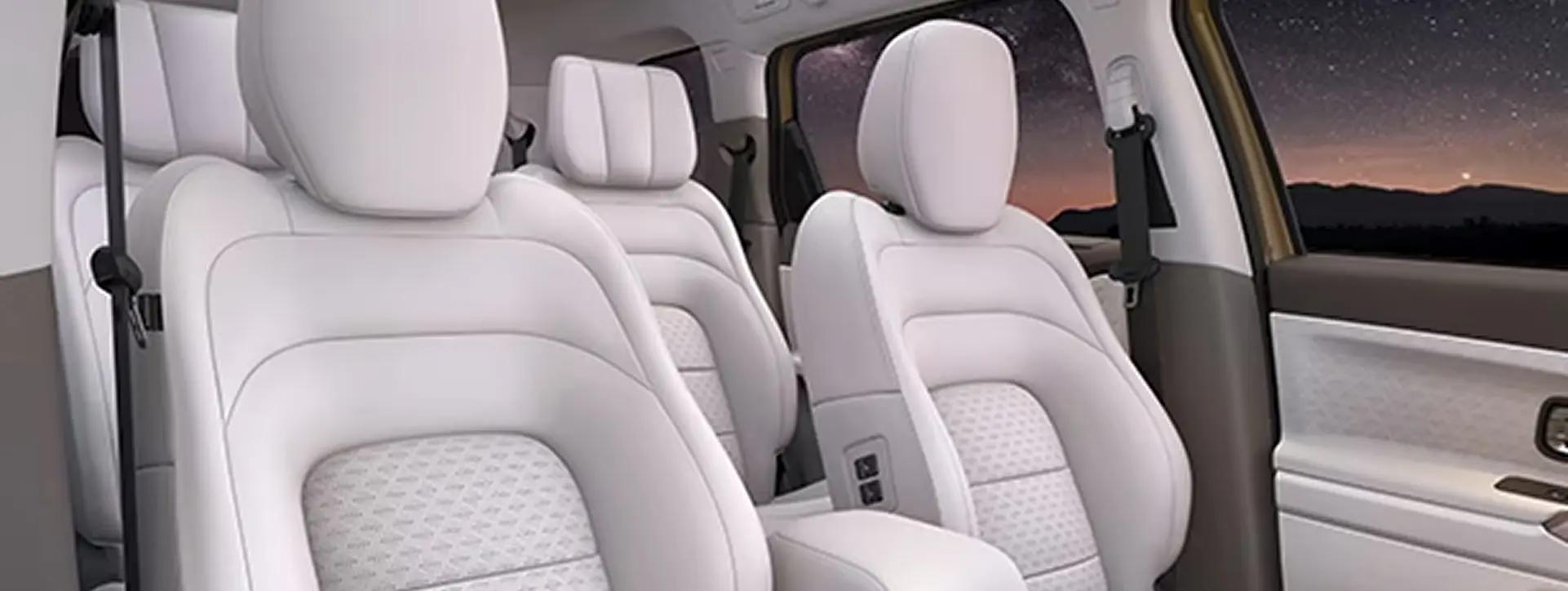 Tata Safari Oyster White Leatherette Seats