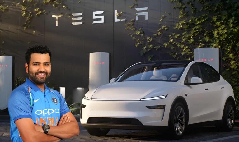 Image for Cricketer Rohit Sharma Welcomes Tesla Model Y to His Luxury Car Lineup