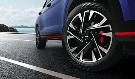 Disc Brakes with Red Calipers