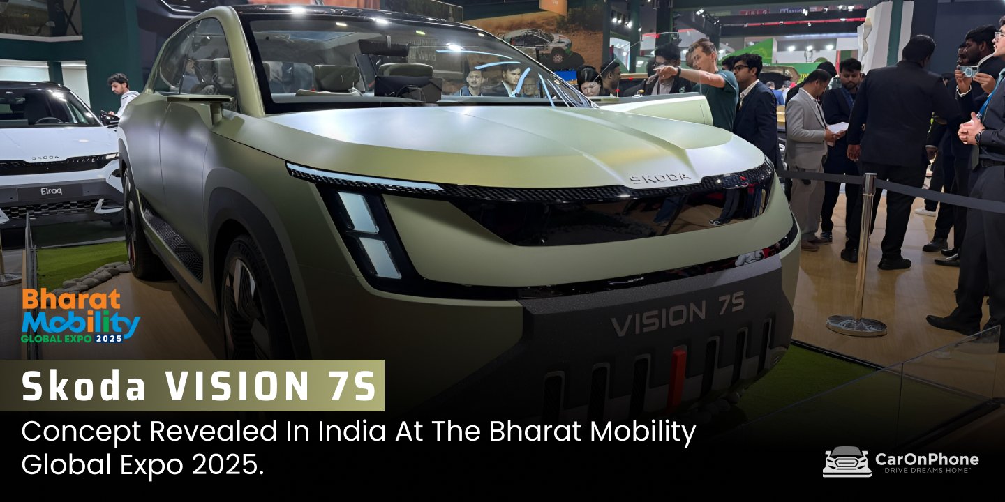 Skoda Vision 7S Concept Revealed In India At The Bharat Mobility Global Expo 2025