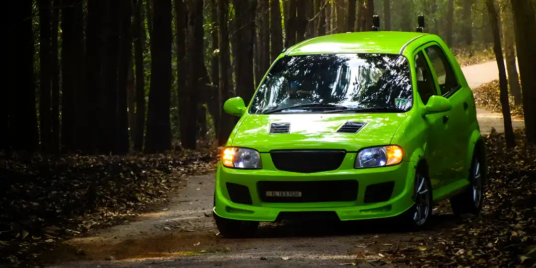 car customization green car 