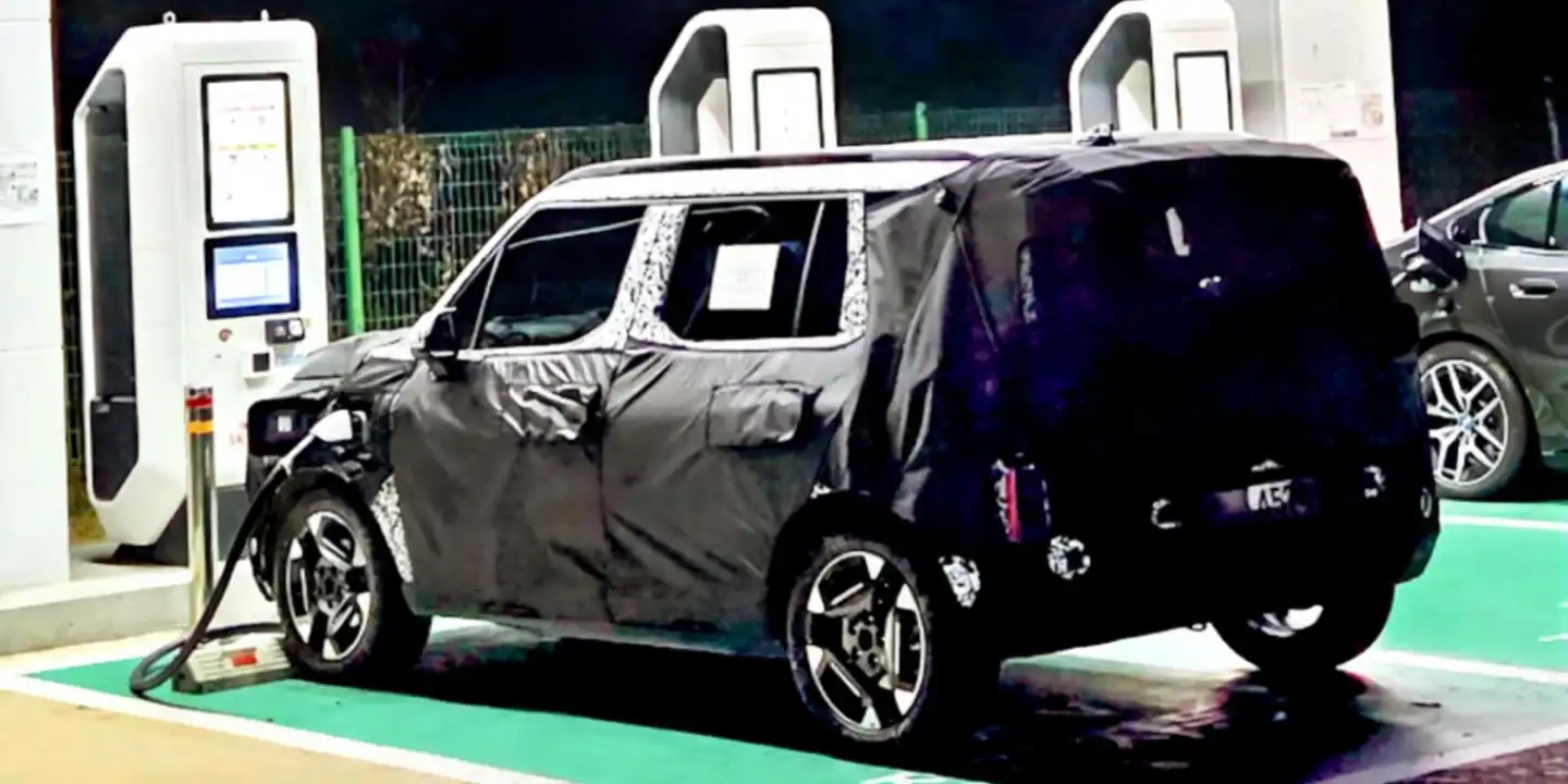 Kia Syros EV Spied Testing Rear Left