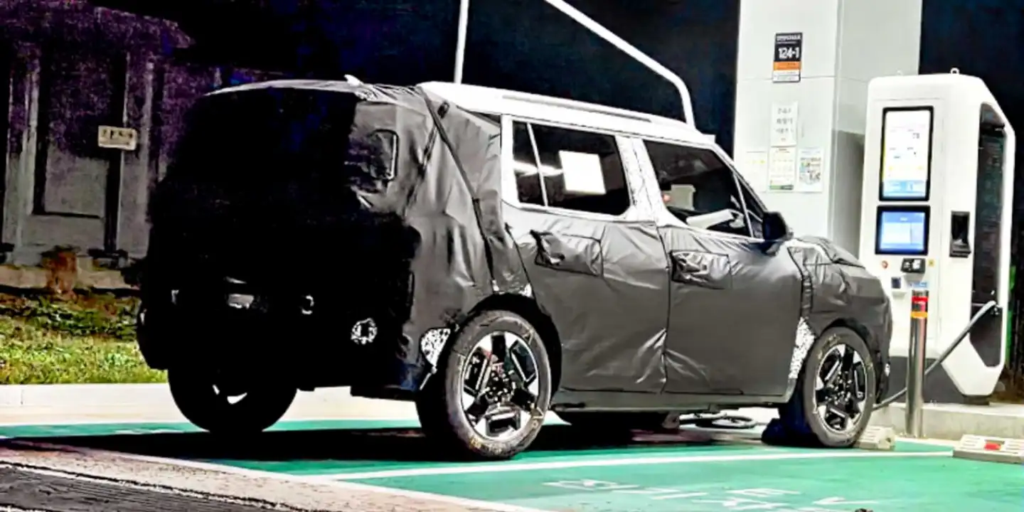 Kia Syros EV Spied Testing Rear Right