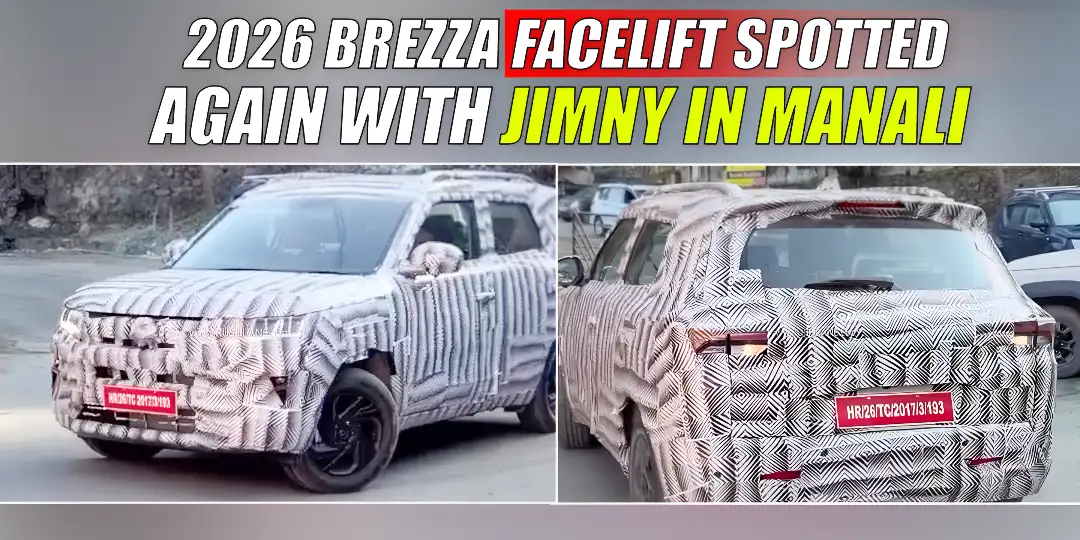 2026 Maruti Brezza Facelift Seen Testing in Manali With Jimny
