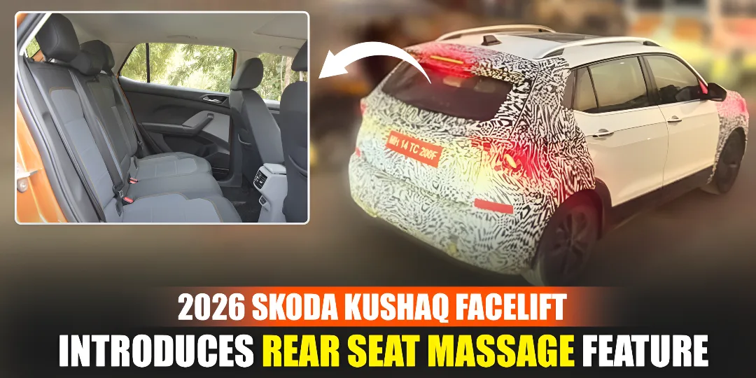 2026 Skoda Kushaq Facelift Adds Rear Seat Massage Feature Cover