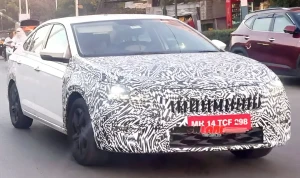 2026 Skoda Slavia Facelift Seen Testing in Pune With New Grille, Lights