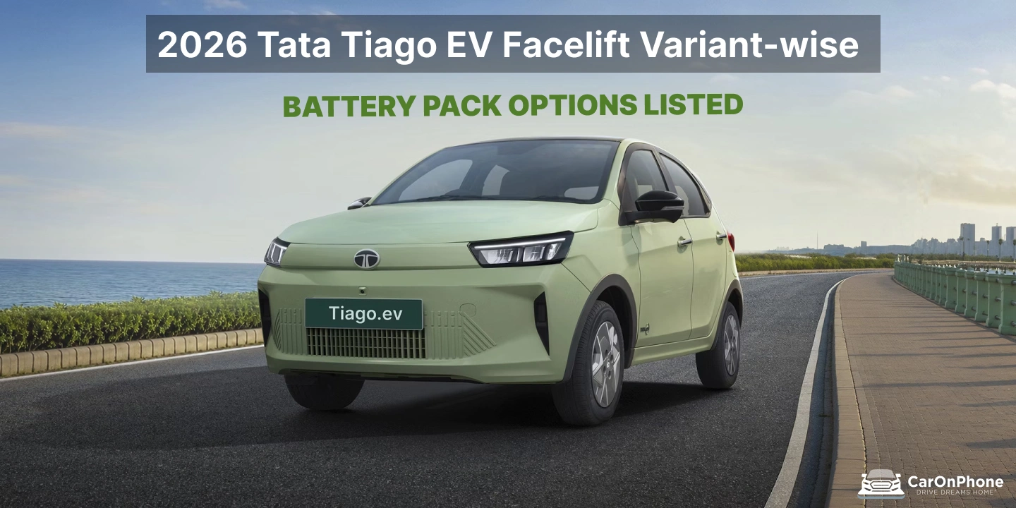 2026 Tata Tiago EV Facelift Variant-wise Battery Pack Options Listed