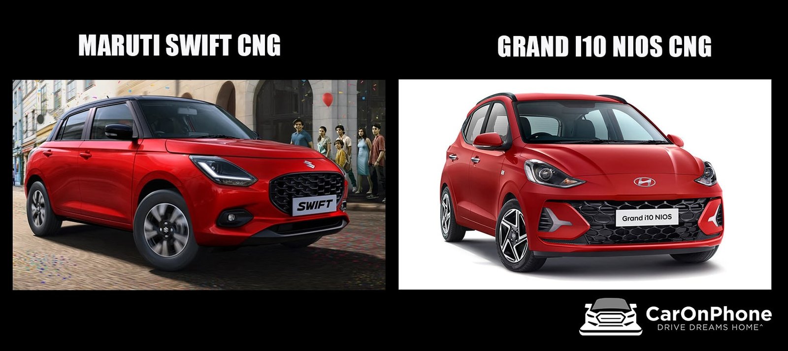 Maruti Swift CNG vs Grand i10 Nios CNG