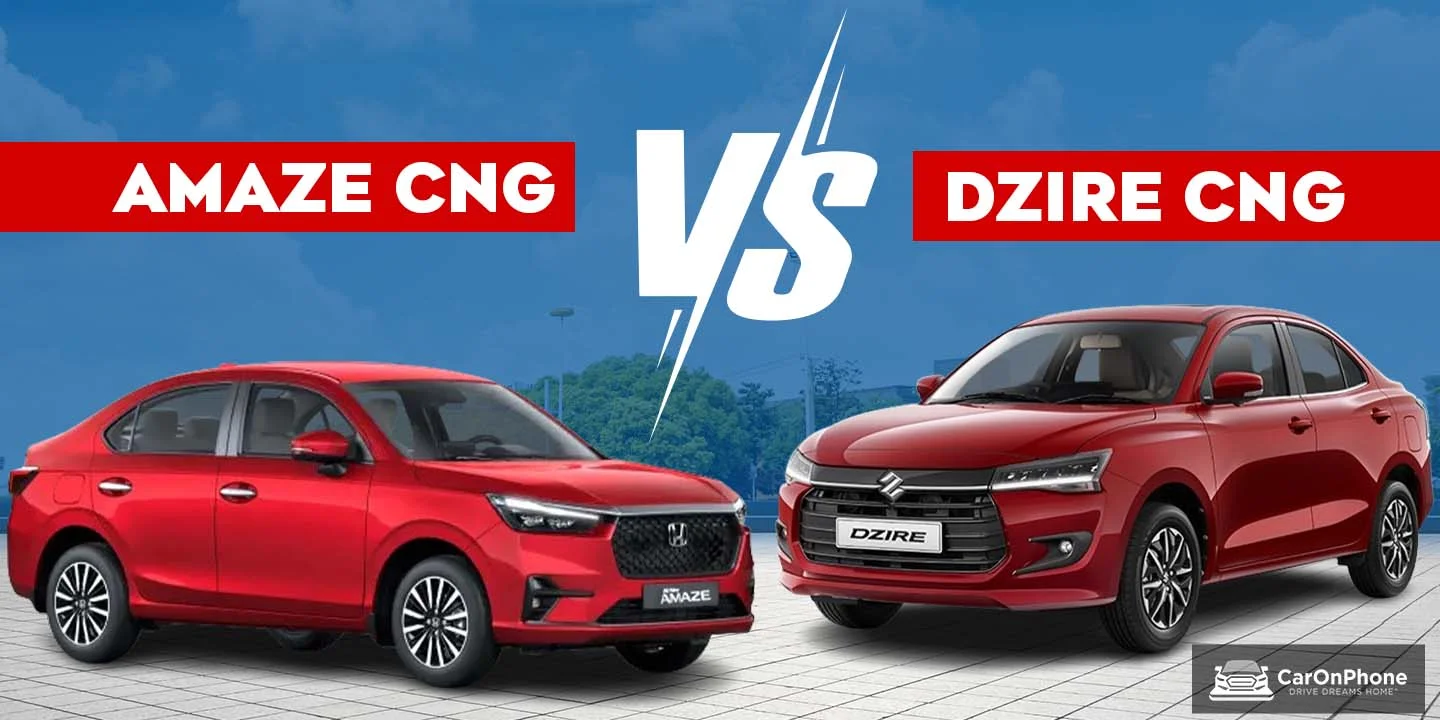 Honda Amaze CNG vs Maruti Suzuki Dzire CNG
