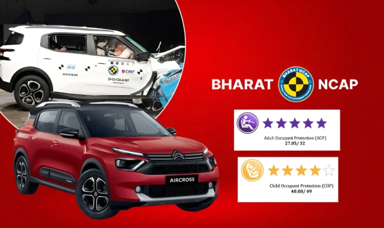 News image for Citroen Aircross Secures A Full 5-Star Safety Rating in Bharat NCAP Crash Test
