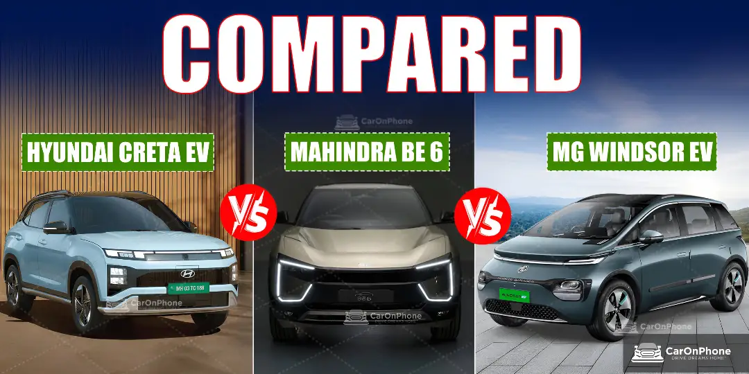 Hyundai Creta EV vs Mahindra Be 6 vs MG Windsor EV: Feature Comparison cover