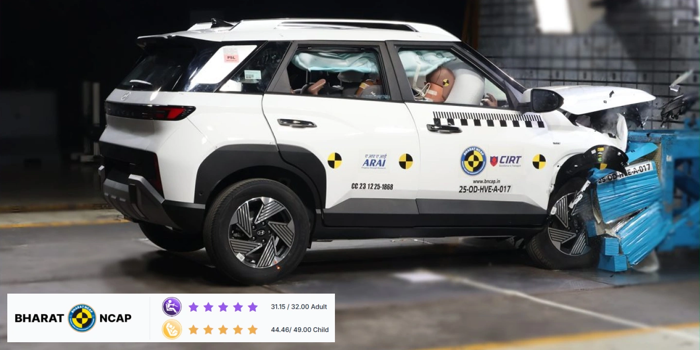 Hyundai Venue Scores 5-Star Bharat NCAP Safety Rating_ Full Crash Test Scores & Details-1