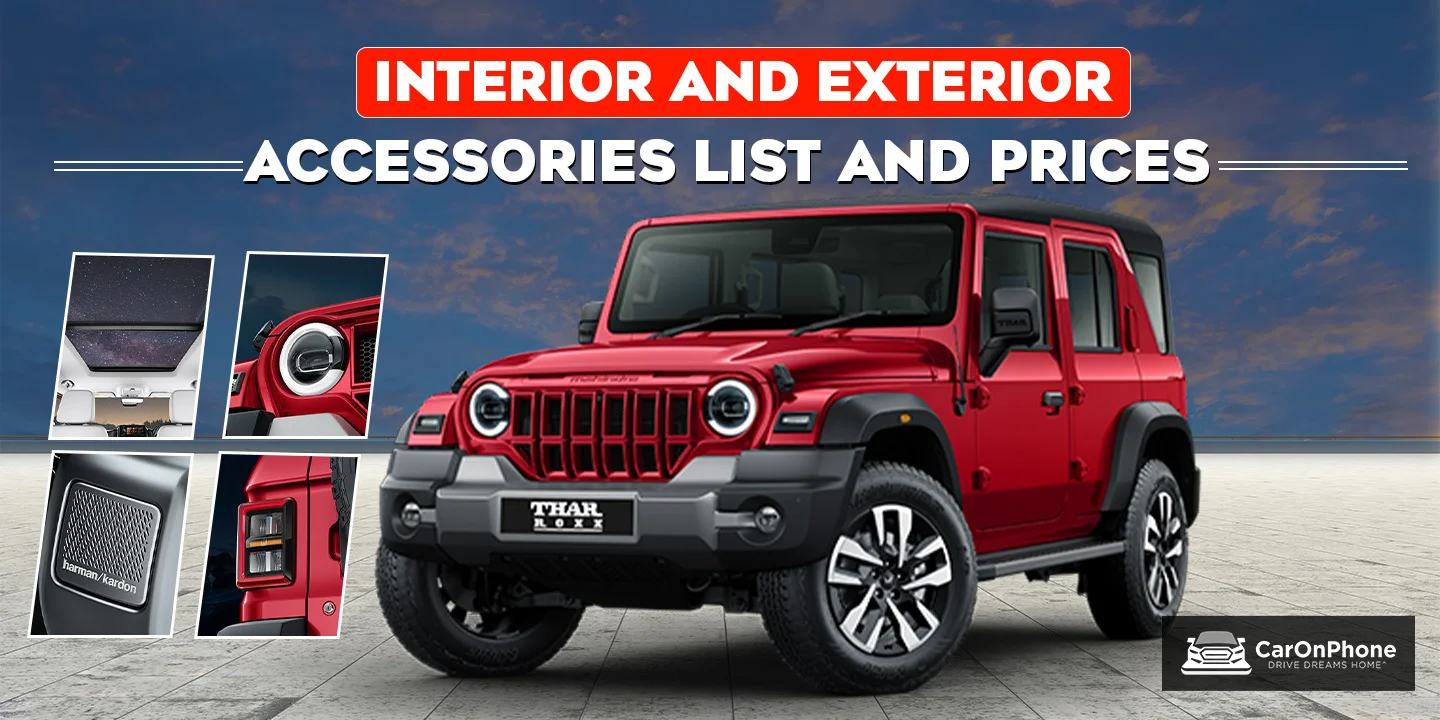 Mahindra Thar Roxx Official Interior and exterior accessories list With Price