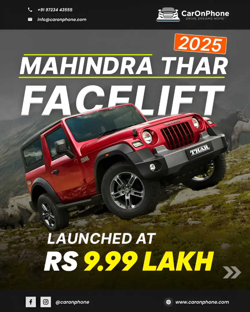 Mahindra Thar facelift 2025 cover
