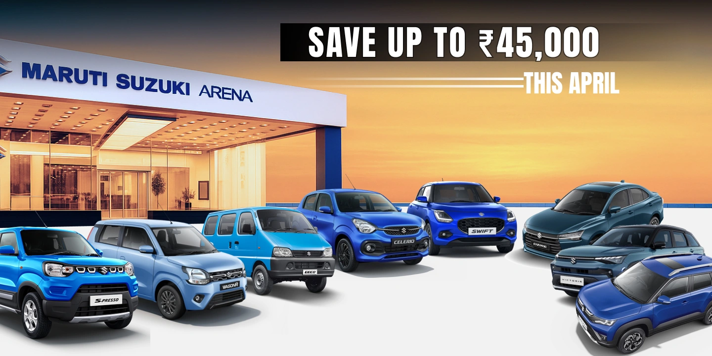Maruti Arena Car Discounts April 2026_ Save Up to ₹45,000 on Swift, Brezza & More