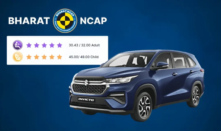 Maruti Invicto Excels in Bharat NCAP Crash Test with 5 Stars