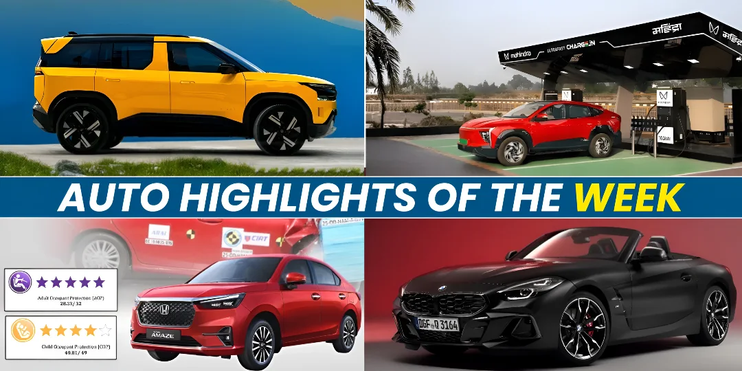  Auto News Weekly: Big Launches from Tata & Mahindra, Honda Amaze 5-Star Score, BMW Z4 Final Edition Cover