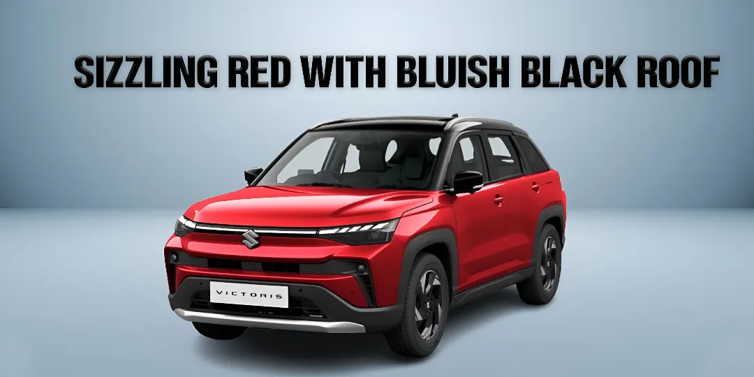 Sizzling Red with Bluish Black Roof