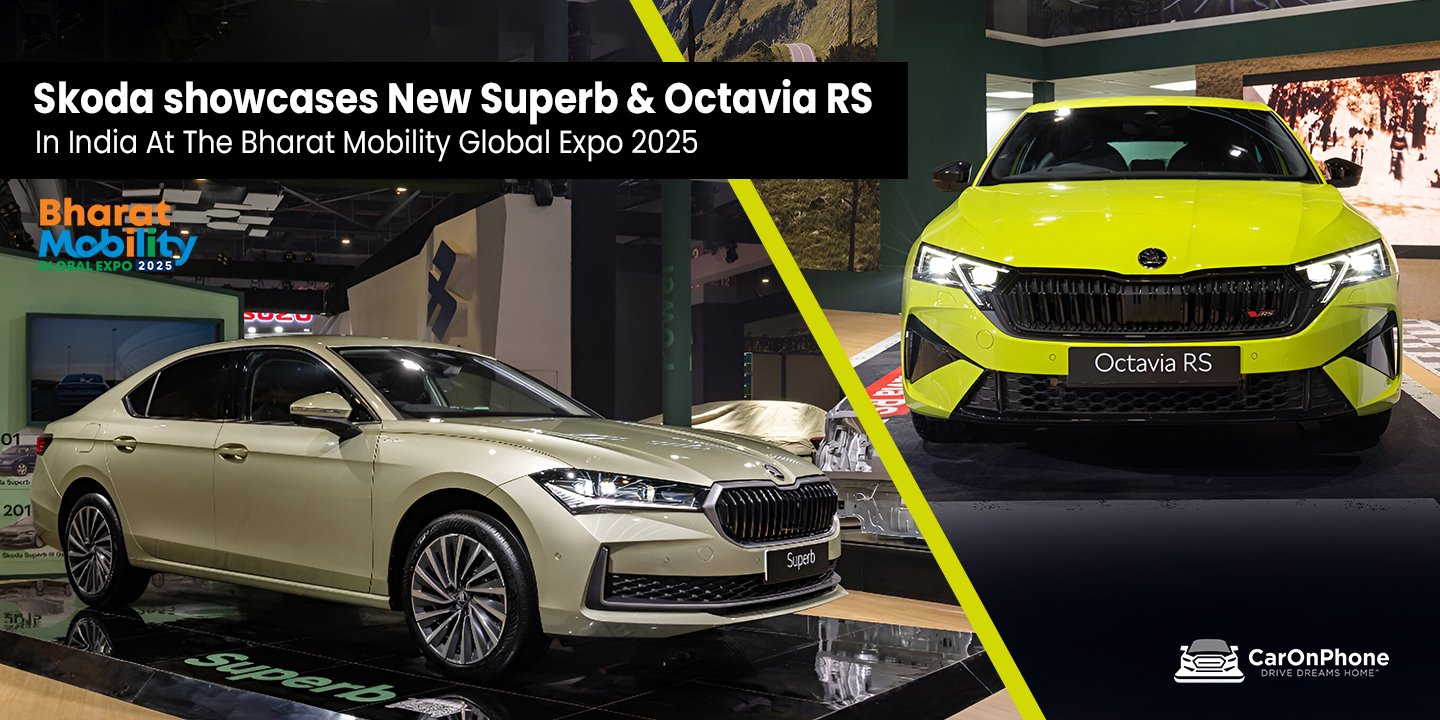 Skoda showcases New Superb, Octavia RS In India At The Bharat Mobility Global Expo 2025