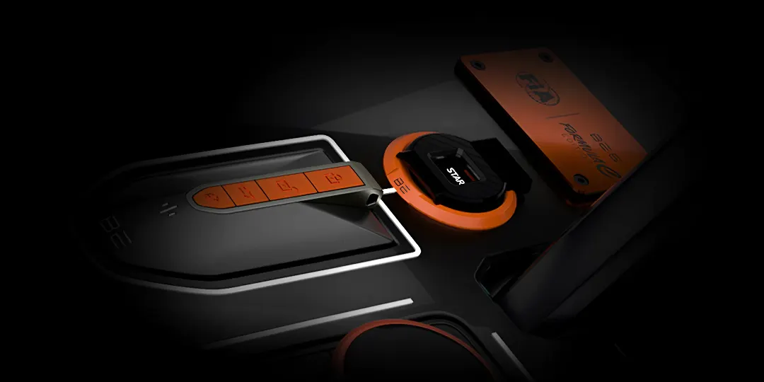 Start_Stop button with flip-cap