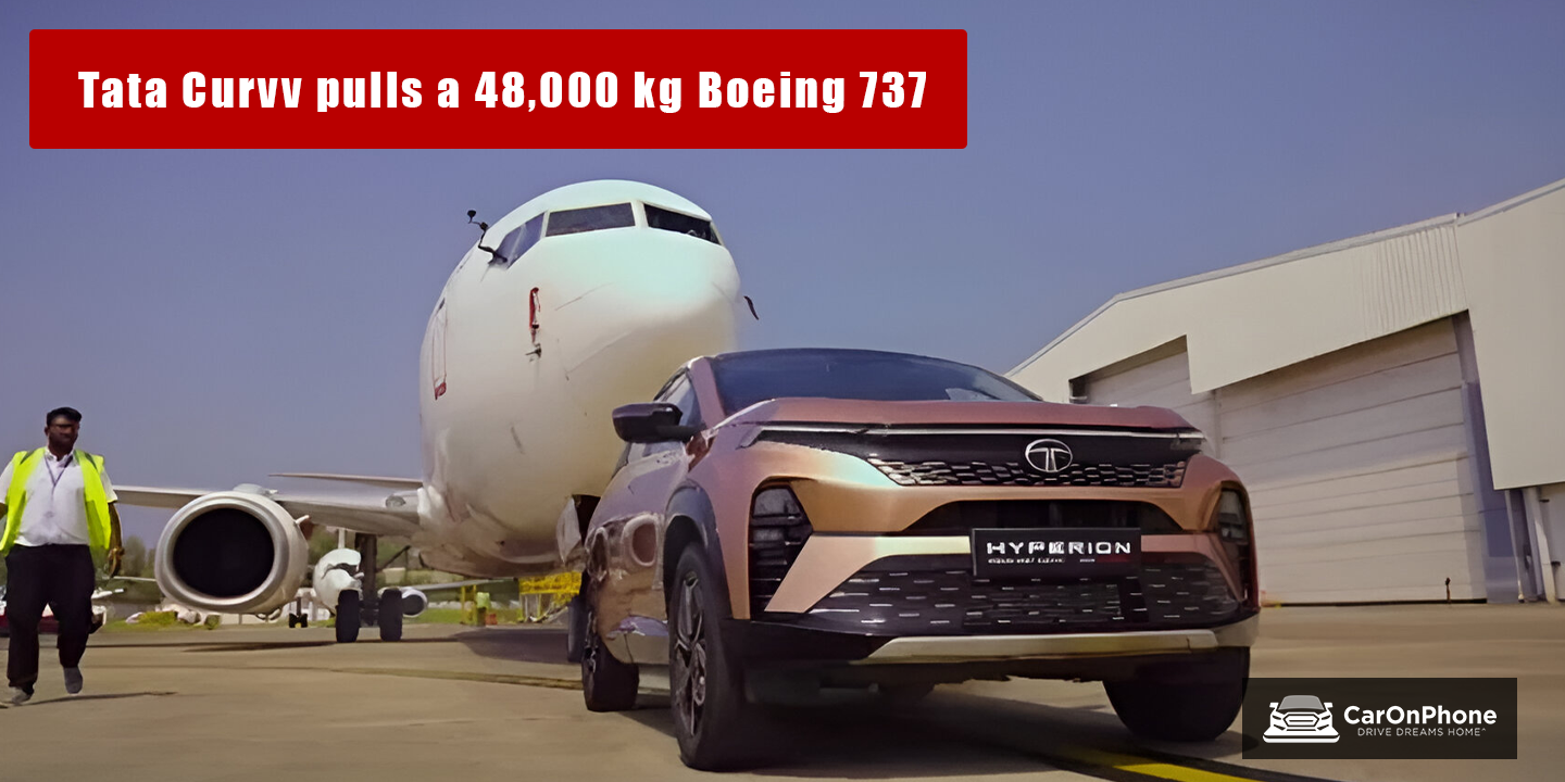 Tata Curvv pulls a 48,000 kg Boeing 737 Aircraft, sets a record