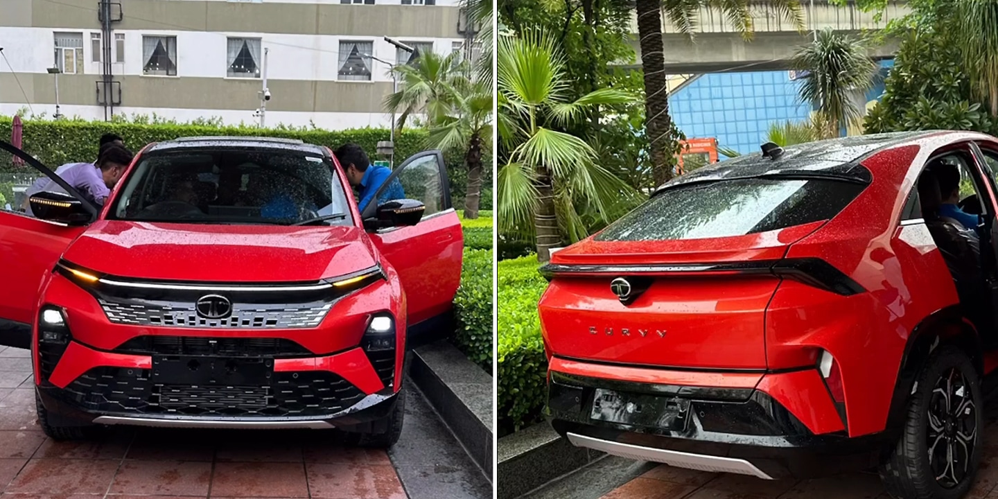 Tata Curvv spied undisguised in Flame Red colour1