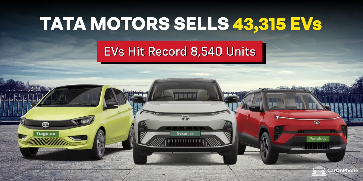 Tata Motors Sells 43,315 PVs in Aug 2025, EVs Hit Record 8,540 Units 
