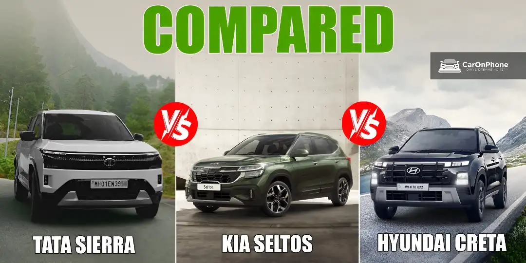 2025 Tata Sierra vs Hyundai Creta vs Kia Seltos: Price, Size, Engine And Features Compared Cover