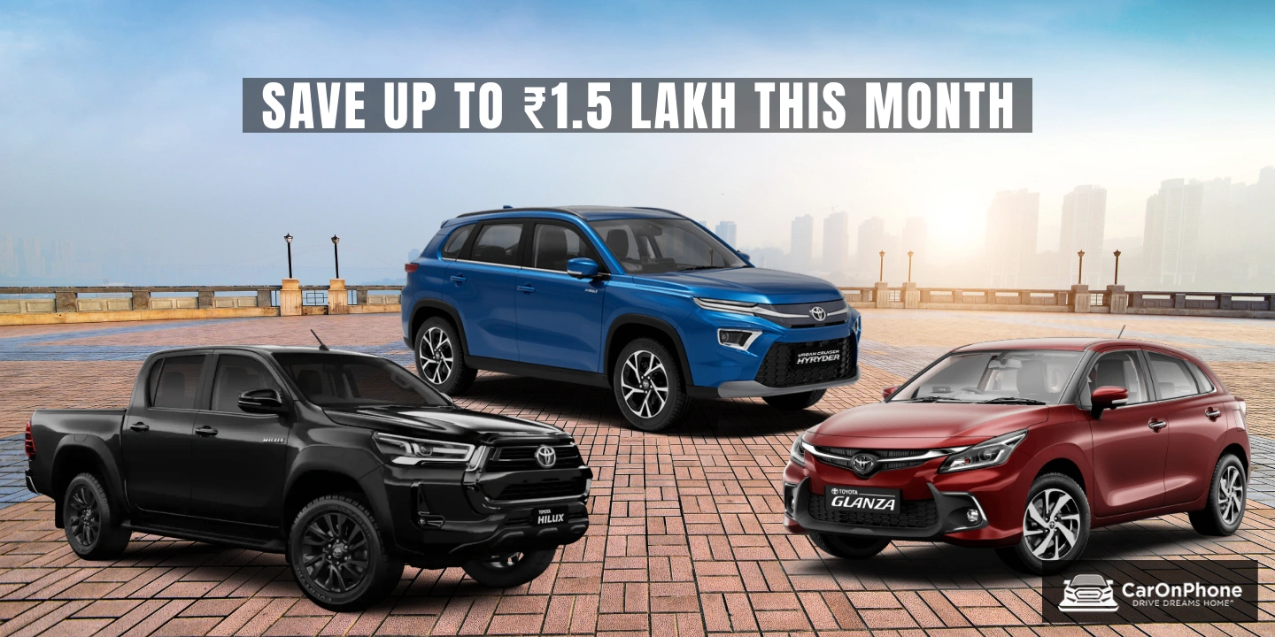 Toyota Car Discounts April 2026_ Save Up to ₹1.5 Lakh on Glanza, Hyryder, and Hilux
