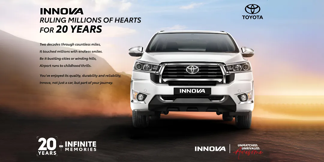 Toyota Innova completes 20 remarkable years In India With 12 Lakh Plus Customers