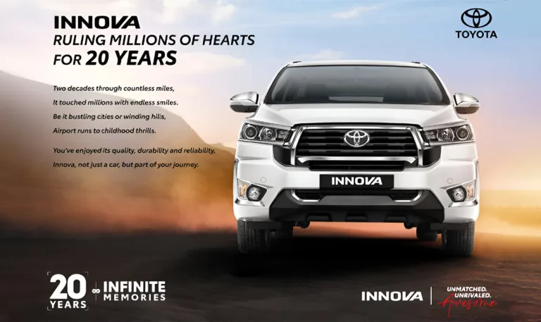 Toyota Innova completes 20 remarkable years In India With 12 Lakh Plus Customers