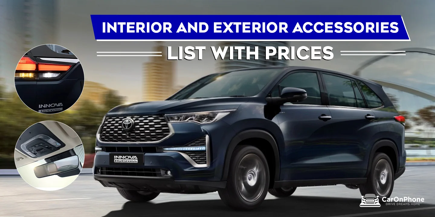 Toyota Innova Hycross Interior and Exterior accessories list with prices