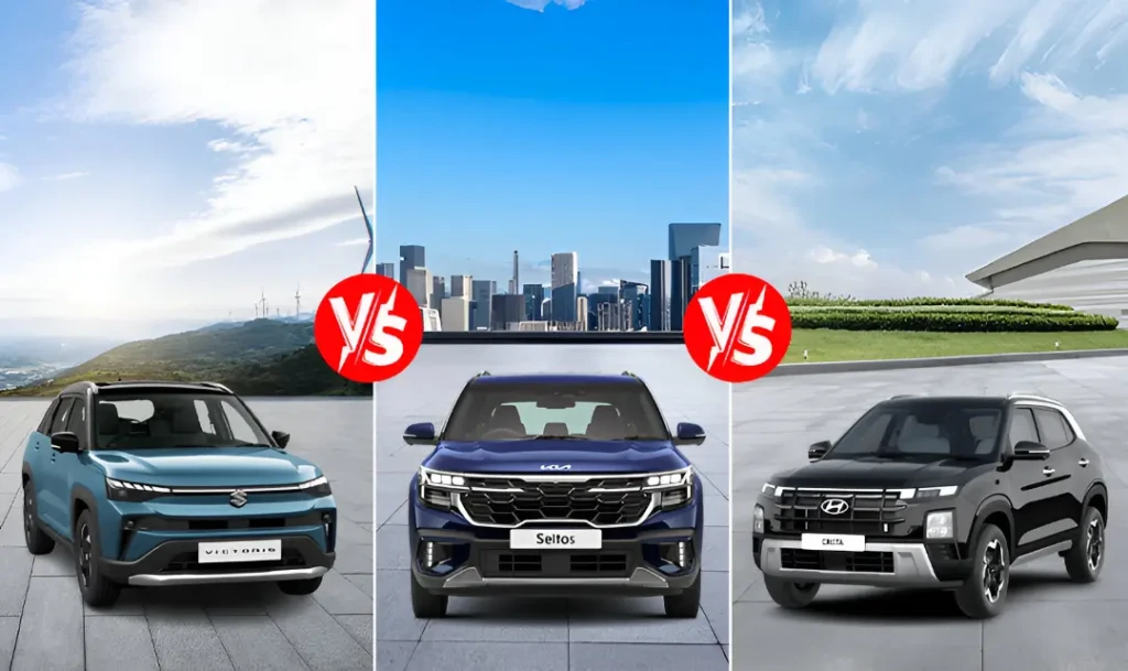 Victoris vs Seltos vs Creta – Features, Mileage & Price Compared