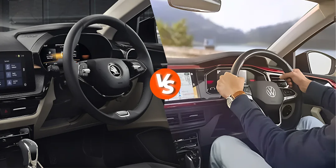 Volkswagen Virtus vs Skoda Slavia_ Cabin Comparison