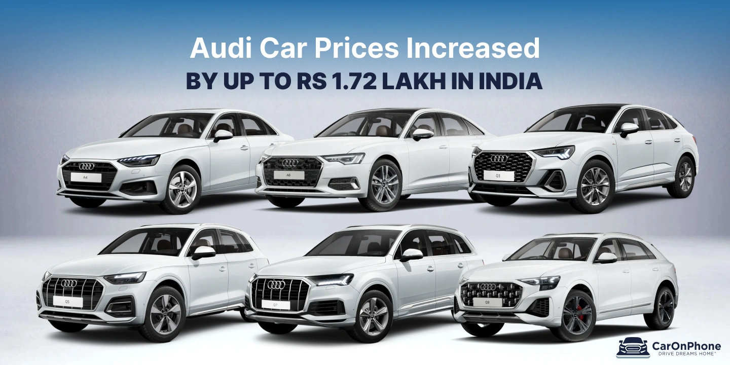 Audi Car Prices Increased by up to Rs. 1.72 lakh_ Check New Rates for A4, A6, Q3, Q5, Q7, and Q8