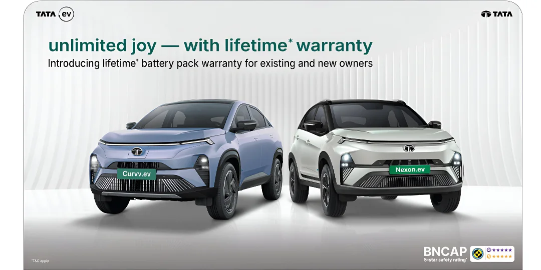 Tata Motors Redefines EV Experience With Lifetime Battery Warranty Offer for Curvv.ev and Nexon.ev 45 kWh ,