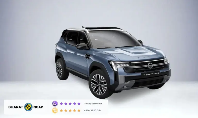 Nissan Tekton Scores 5-Star Bharat NCAP Safety Rating Ahead of India Launch
