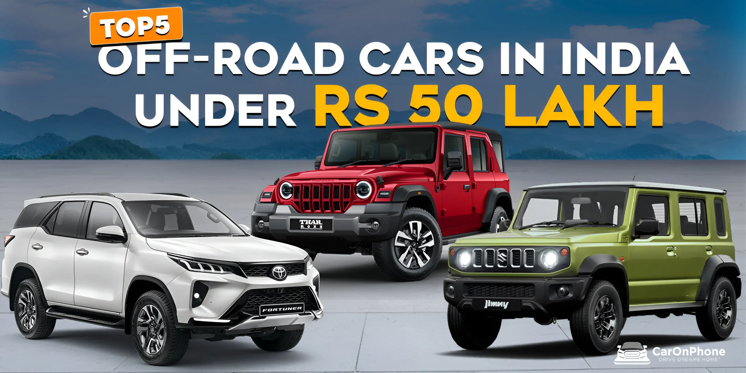 Top 5 Off-Road Cars in India Under Rs 50 lakh